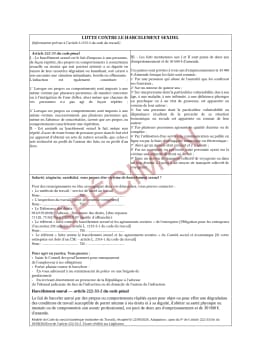 Spécimen du PDF : Harcèlement moral et sexuel